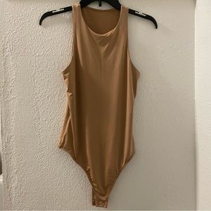 Express Tan Sleeveless Thong Bodysuit